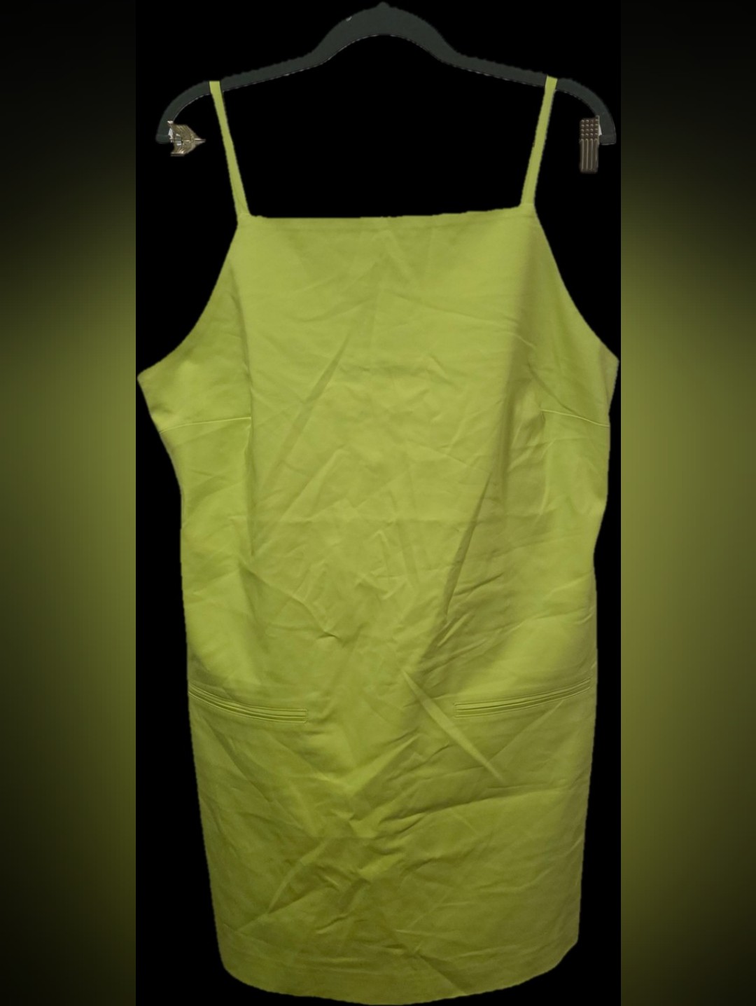 Lime Green Spaghetti Strap Sheath Dress